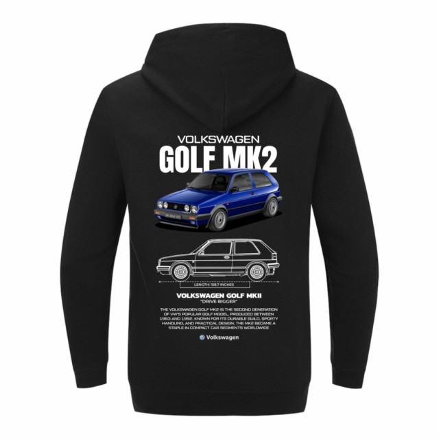 Volkswagen Golf Mk Ii Blue Dukserica