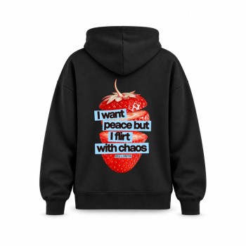 I WANT PEACE BUT I FLIRT WITH CHAOS OVERSIZE DUKSERICA I WANT PEACE BUT I FLIRT WITH CHAOS OVERSIZE DUKSERICA