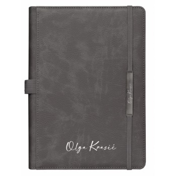 MADRID B5 rokovnik sa klipsom sivi